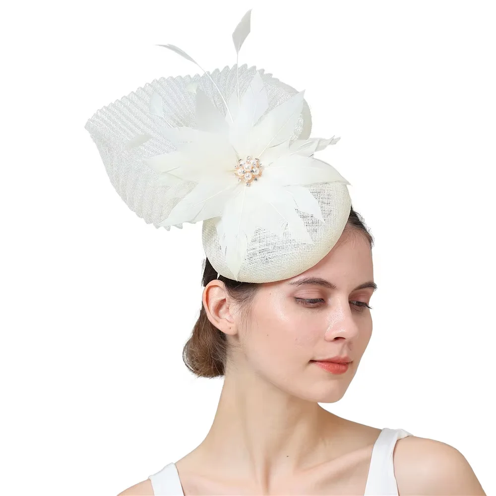 Elegant Sinamay Fascinator Millinery Hat for Women with Floral Veil And Feather Bride Cap Headwear Fashionable Accessory
Elegant Sinamay Fascinator Millinery Hat for Women with Floral Veil And Feather Bride Cap Headwear Fashionable Accessory