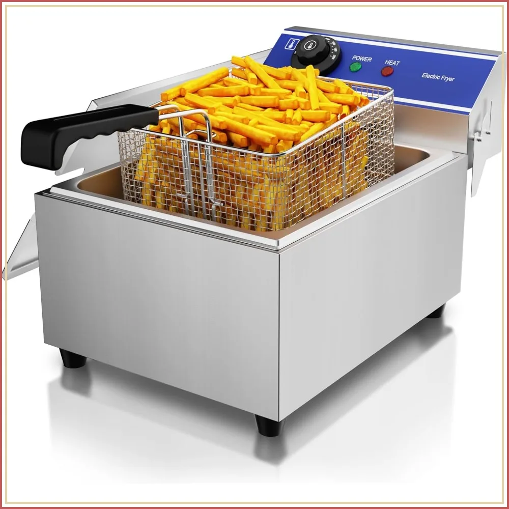 Electric Deep Fryer, 10L Stainless Steel with Basket, 1500W Temperature Control for Home Kitchen
Electric Deep Fryer, 10L Stainless Steel with Basket, 1500W Temperature Control for Home Kitchen