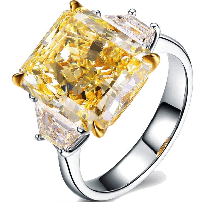Luxury Yellow Moissanite Solid 14K White Gold Wedding Engagement Ring for Women with Certificate
Luxury Yellow Moissanite Solid 14K White Gold Wedding Engagement Ring for Women with Certificate