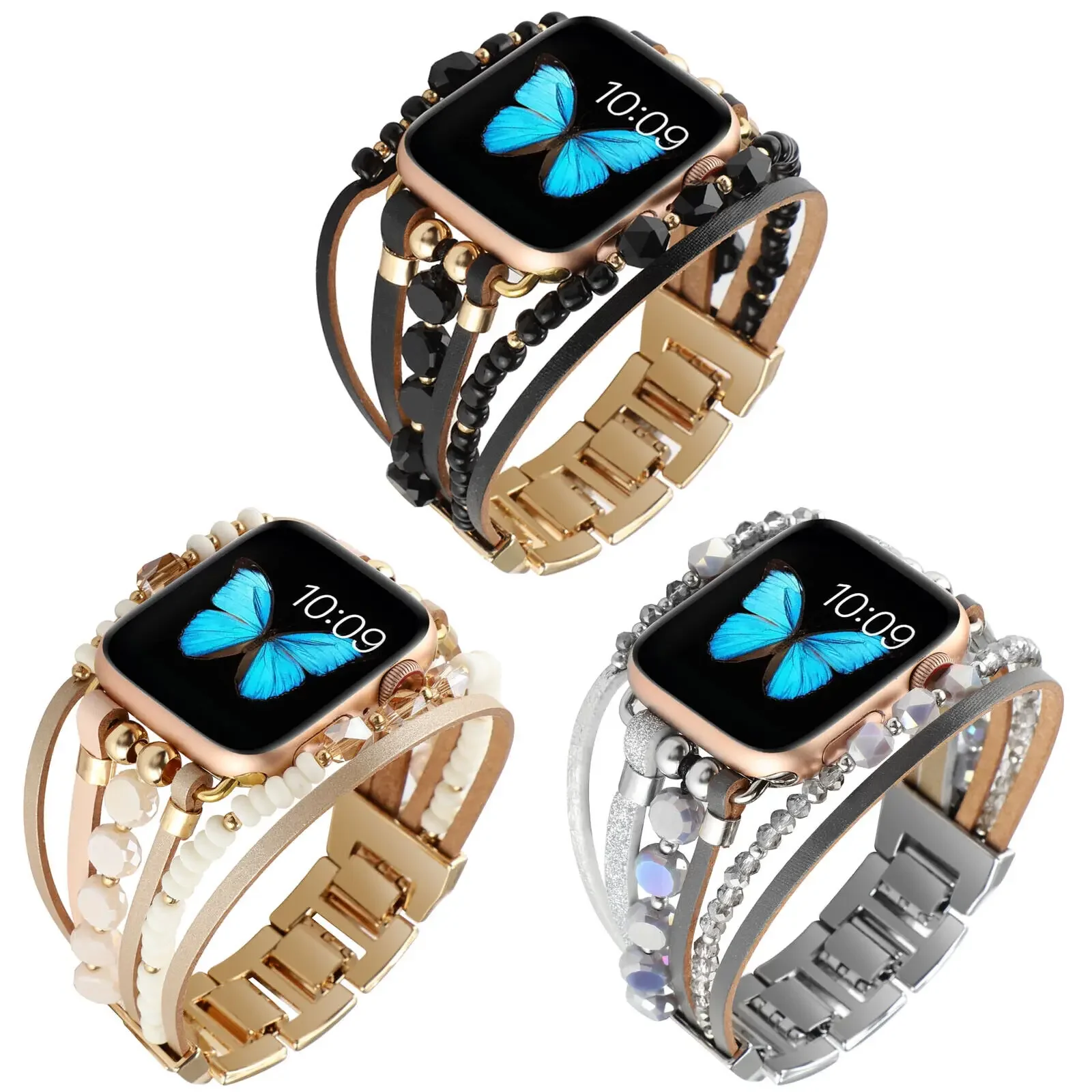 Jewelry Beads Retro Leather Strap For Apple Watch Ultra 49mm 40 41 45mm Metal Bracelet For iWatch Series 10 9 8 7 SE 6 5 4 Band
Jewelry Beads Retro Leather Strap For Apple Watch Ultra 49mm 40 41 45mm Metal Bracelet For iWatch Series 10 9 8 7 SE 6 5 4 Band