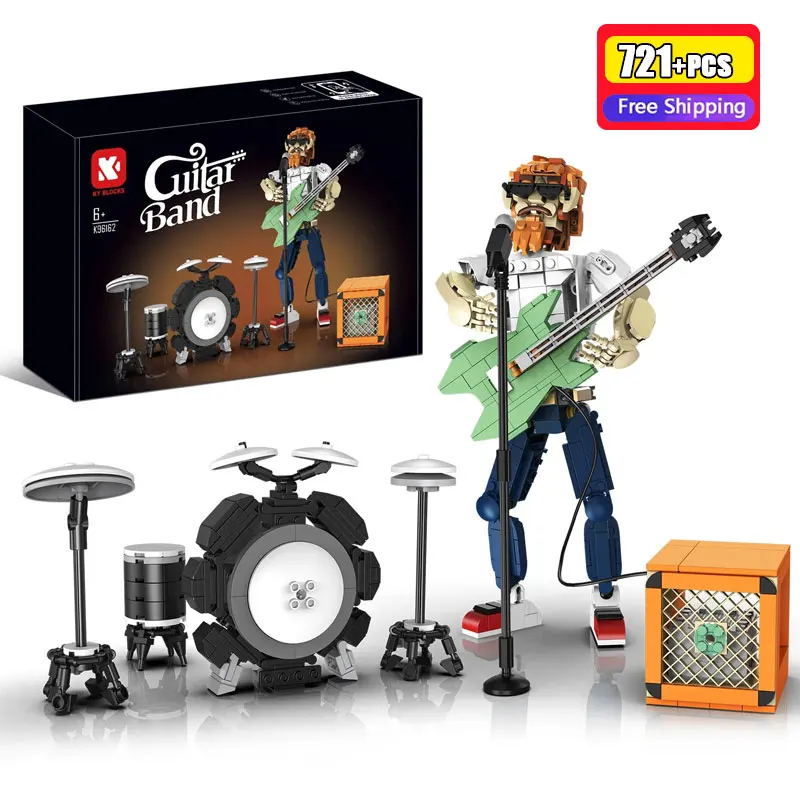 721Pcs Bluetooth Speaker Rock Guitarist MOC Building Block Drum Kit Stage Creative Assembly Puzzle Ornament Toy Boy Gift
721Pcs Bluetooth Speaker Rock Guitarist MOC Building Block Drum Kit Stage Creative Assembly Puzzle Ornament Toy Boy Gift