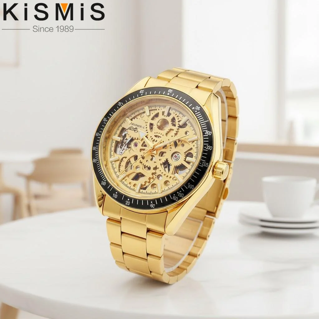 Gold Plated Automatic Mechanical Skeleton Watch Self Winding Water Resistant Ladies Dress Watch for Women Wristwatch
Gold Plated Automatic Mechanical Skeleton Watch Self Winding Water Resistant Ladies Dress Watch for Women Wristwatch