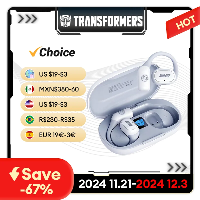 Choice TRANSFORMERS TF-T13 Ear Hook Bluetooth 5.3 Gaming Gamer Earphones Long Endurance Noise Reduction Headphones Music Earbuds
Choice TRANSFORMERS TF-T13 Ear Hook Bluetooth 5.3 Gaming Gamer Earphones Long Endurance Noise Reduction Headphones Music Earbuds