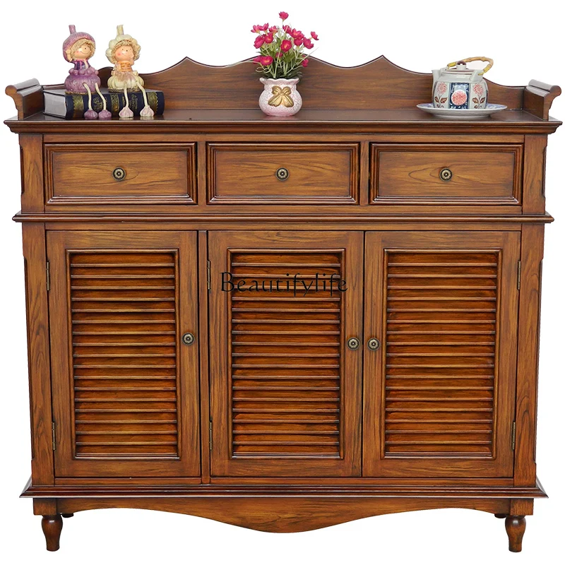 American Style Shoe Cabinet Three Doors Living Room Vintage Furniture Mediterranean Sideboard Pastoral Painted
American Style Shoe Cabinet Three Doors Living Room Vintage Furniture Mediterranean Sideboard Pastoral Painted