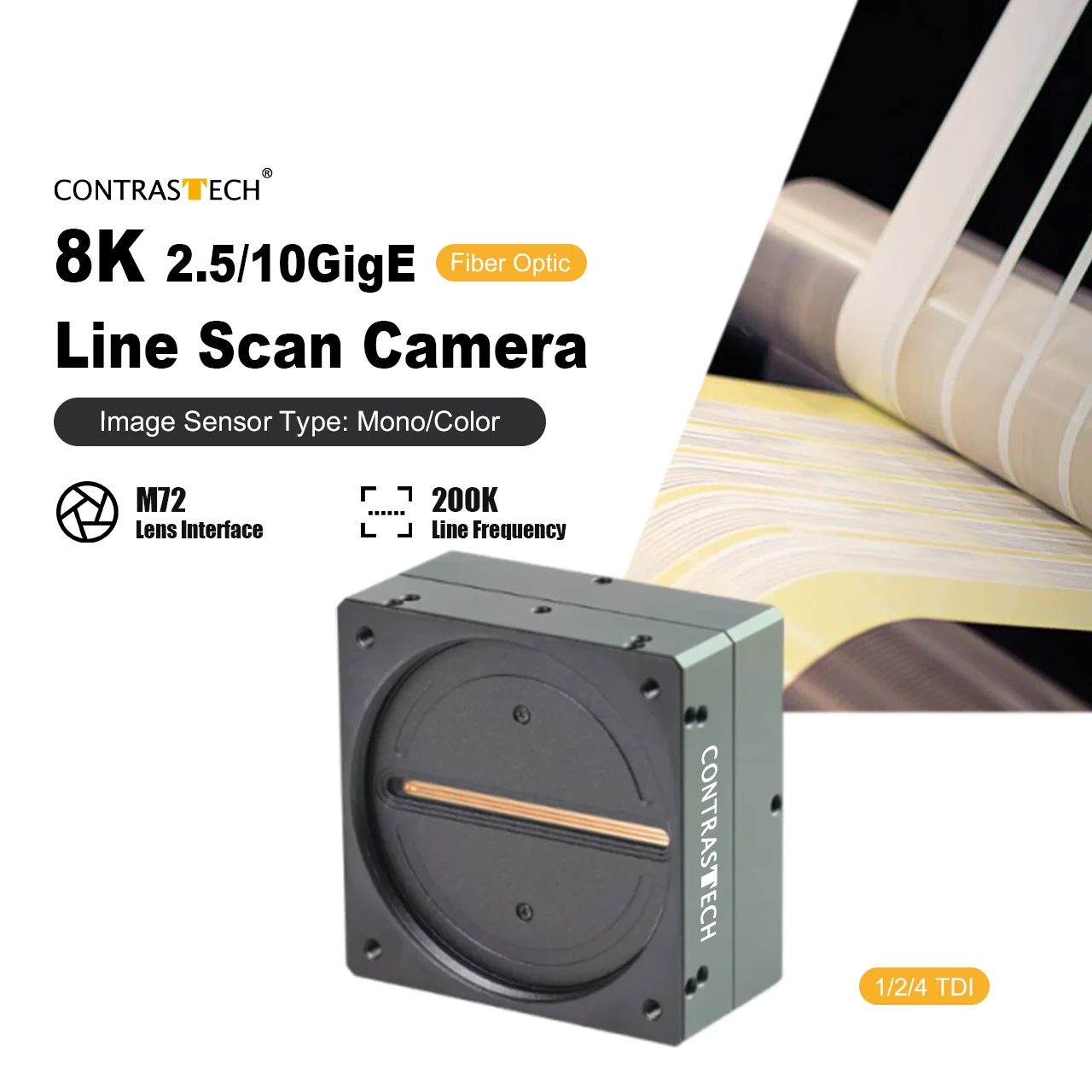 Supports Sequence Strobe High Performance CMOS TDI 10-Gige Ethernet 8K Line Scan Camera for Printing Inspection Analog
Supports Sequence Strobe High Performance CMOS TDI 10-Gige Ethernet 8K Line Scan Camera for Printing Inspection Analog