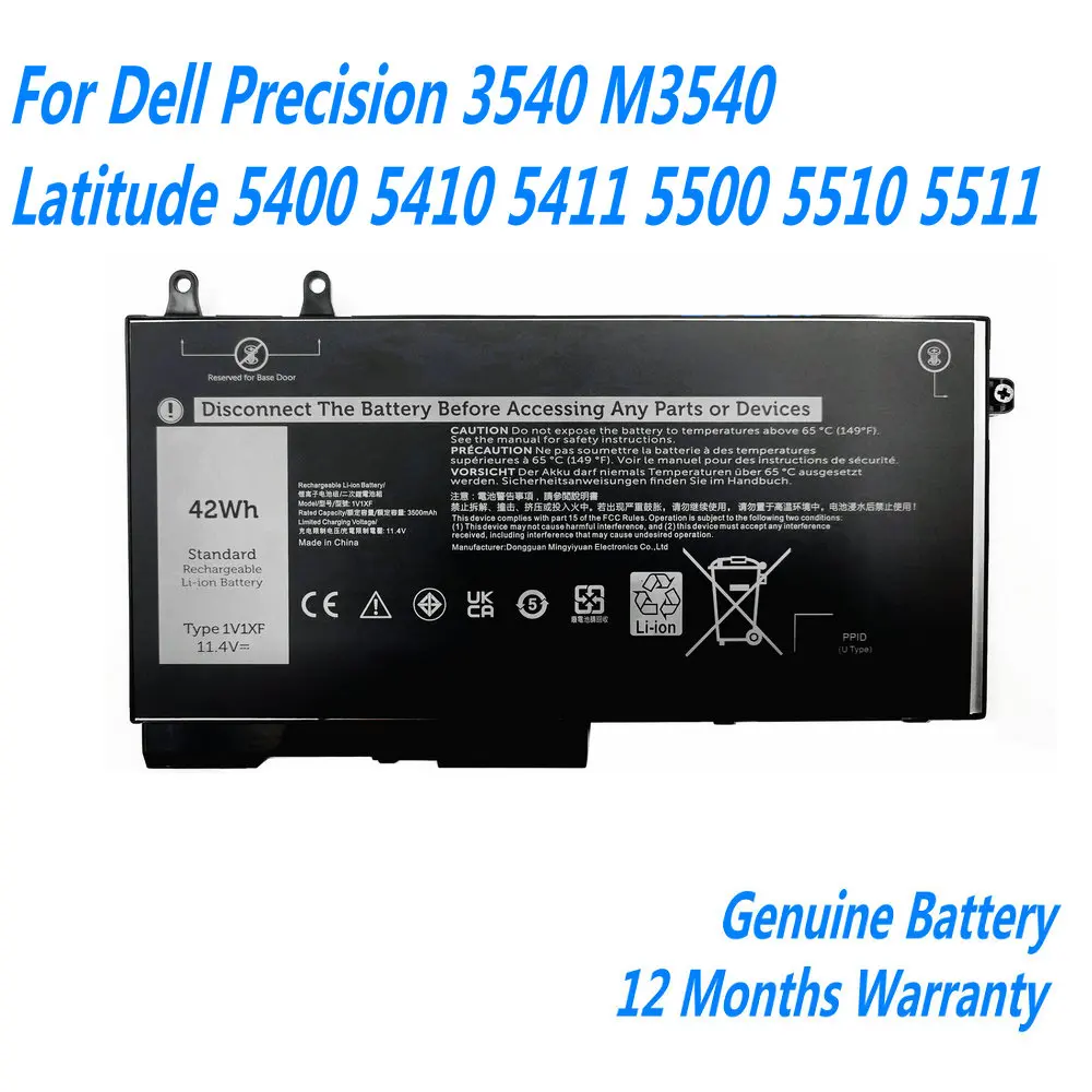 Новый аккумулятор 1V1XF для ноутбука Dell Precision 3540 M3540 Latitude 5400 5410 5411 5500 5510 5511 11,4 V 42WH
Новый аккумулятор 1V1XF для ноутбука Dell Precision 3540 M3540 Latitude 5400 5410 5411 5500 5510 5511 11,4 V 42WH