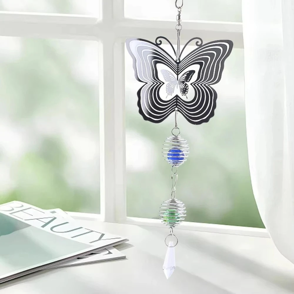 Stainless Steel Butterfly Crystal Pearl Cage Wind Chime Mirror-reflective 3D Rotating Sun Catcher Home Garden Hanging Decoration
Stainless Steel Butterfly Crystal Pearl Cage Wind Chime Mirror-reflective 3D Rotating Sun Catcher Home Garden Hanging Decoration