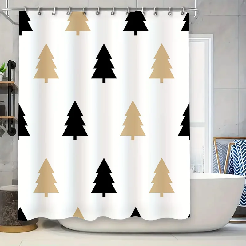 Современная занавеска для душа с принтом рождественской елки, черное золото, белое цвет, декоративные аксессуары для ванной комнаты для украшения дома
Современная занавеска для душа с принтом рождественской елки, черное золото, белое цвет, декоративные аксессуары для ванной комнаты для украшения дома
