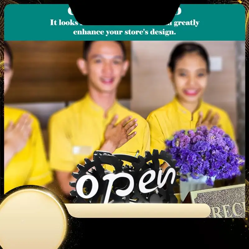 X40A_XA-Open-Closed Sign Board Hanging Door Sign Creative Gear Turn Over For Shop Restaurant Bar Hotels Cafes
X40A_XA-Open-Closed Sign Board Hanging Door Sign Creative Gear Turn Over For Shop Restaurant Bar Hotels Cafes