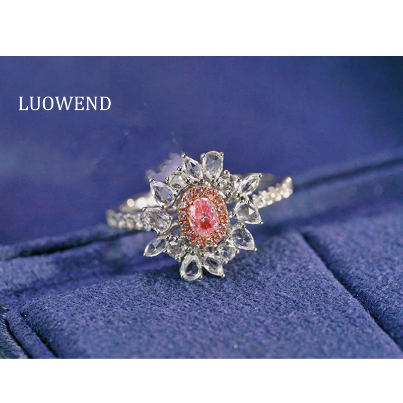 Кольца LUOWEND из 100% белого золота 18 карат, романтическая форма подсолнуха, обручальное кольцо с натуральным розовым бриллиантом для женщин, свадебные украшения
Кольца LUOWEND из 100% белого золота 18 карат, романтическая форма подсолнуха, обручальное кольцо с натуральным розовым бриллиантом для женщин, свадебные украшения