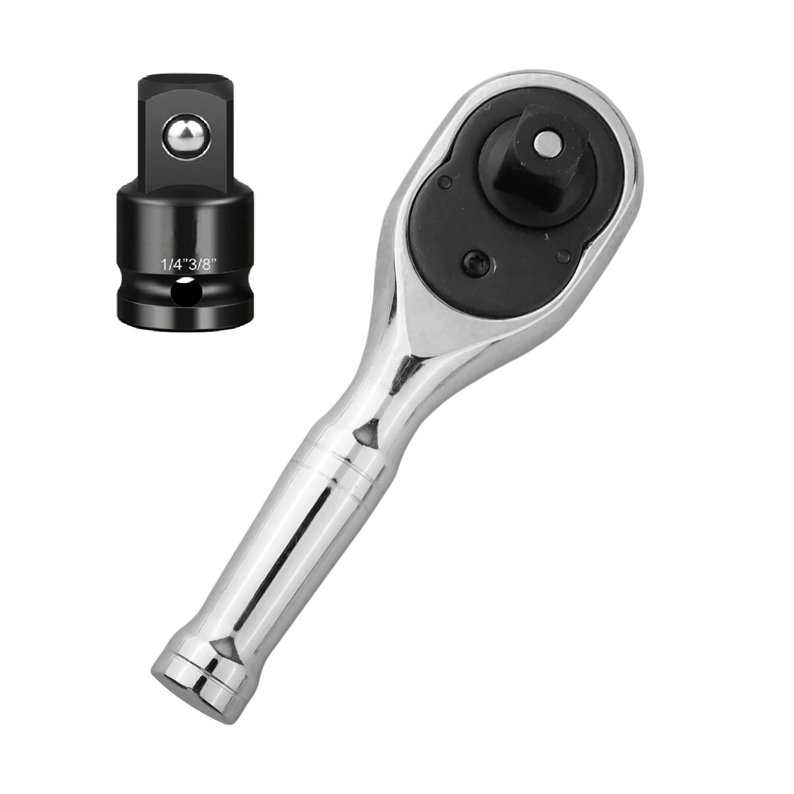 Трещоточный ключ с 72 зубьями, двунаправленный, ручной инструмент, сменная головка-адаптер 1/4 3/8 дюйма для работы в ограниченном пространстве
Трещоточный ключ с 72 зубьями, двунаправленный, ручной инструмент, сменная головка-адаптер 1/4 3/8 дюйма для работы в ограниченном пространстве