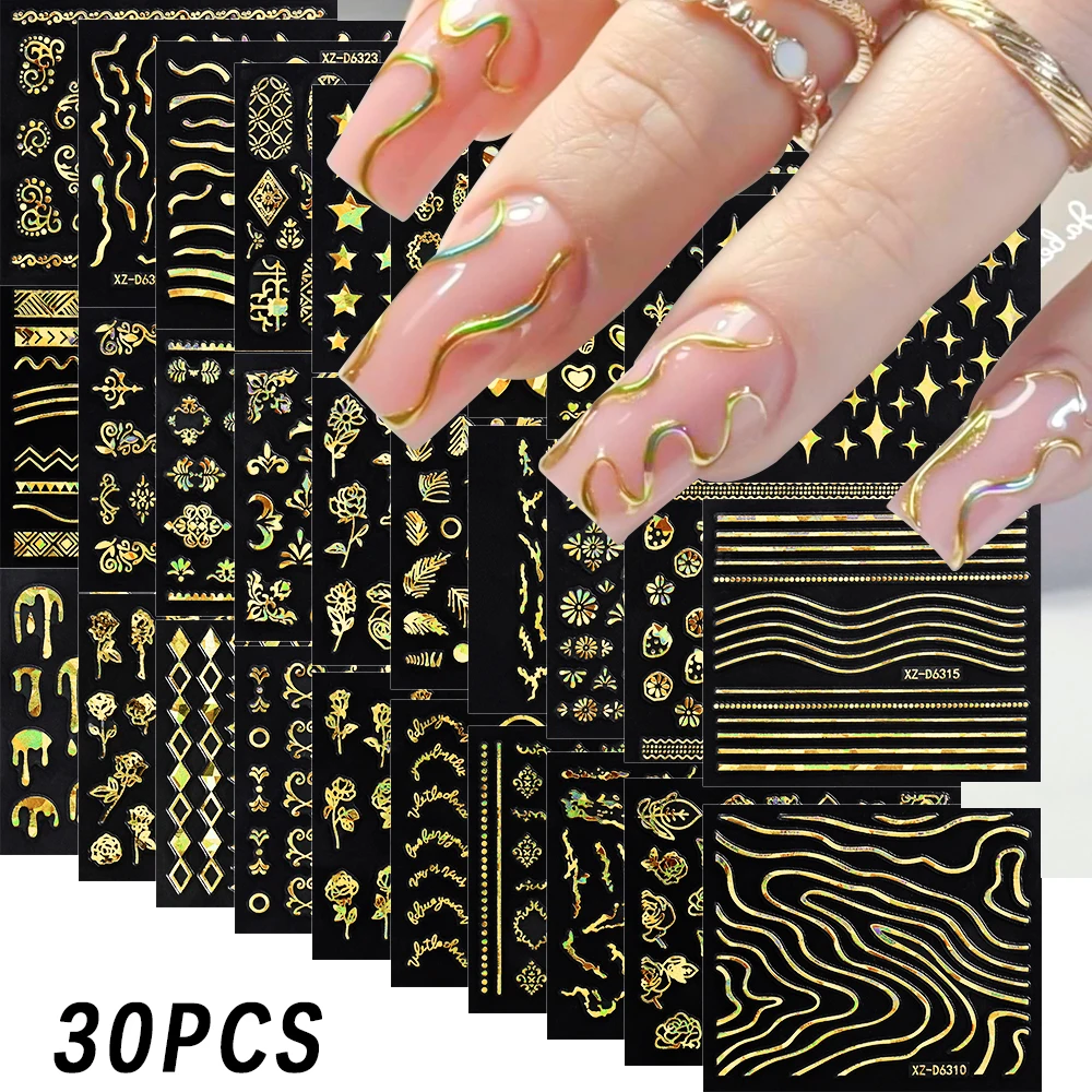 30pcs 3D Simple Lines Nail Stickers Bronzing Gold Metal Stripe Letters Decals Curve Gel Nails Art Sliders Polish Manicure Decor
30pcs 3D Simple Lines Nail Stickers Bronzing Gold Metal Stripe Letters Decals Curve Gel Nails Art Sliders Polish Manicure Decor
