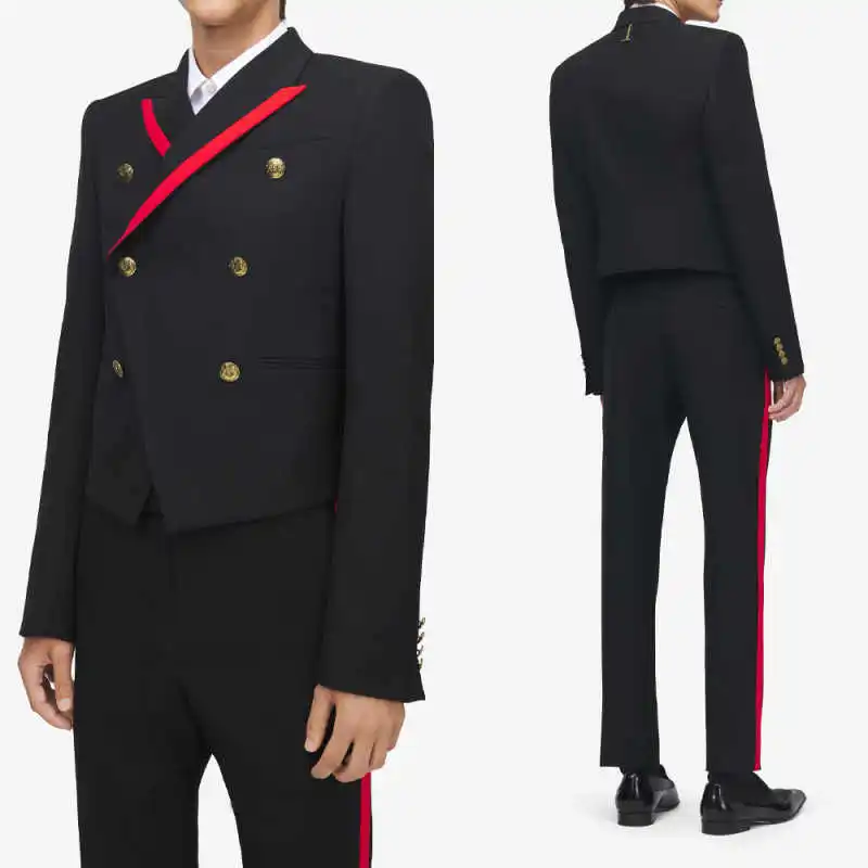 Fashion Mens Suits Slim Fit 2 Pieces Blazers Pant Peaked Lapel Double Breasted Formal Occasion Office Business Jacket Customized
Fashion Mens Suits Slim Fit 2 Pieces Blazers Pant Peaked Lapel Double Breasted Formal Occasion Office Business Jacket Customized