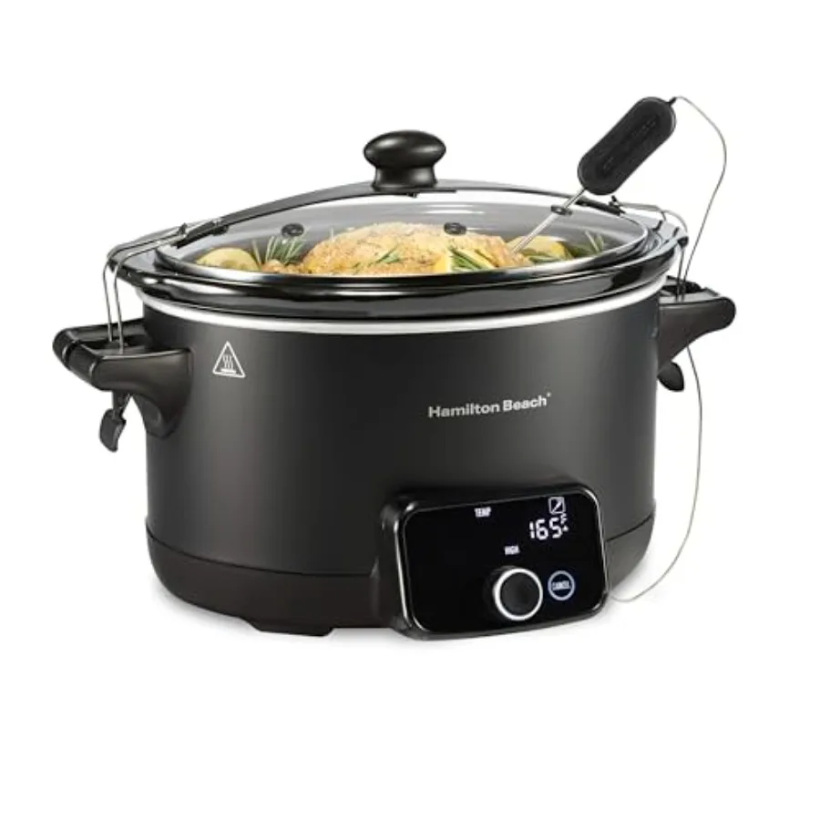 Ready Set Dinner Programmable Slow Cooker 6 Quart With Temperature Probe Defrost Function Clip-Tight Lid For Mess-Free Travel D
Ready Set Dinner Programmable Slow Cooker 6 Quart With Temperature Probe Defrost Function Clip-Tight Lid For Mess-Free Travel D