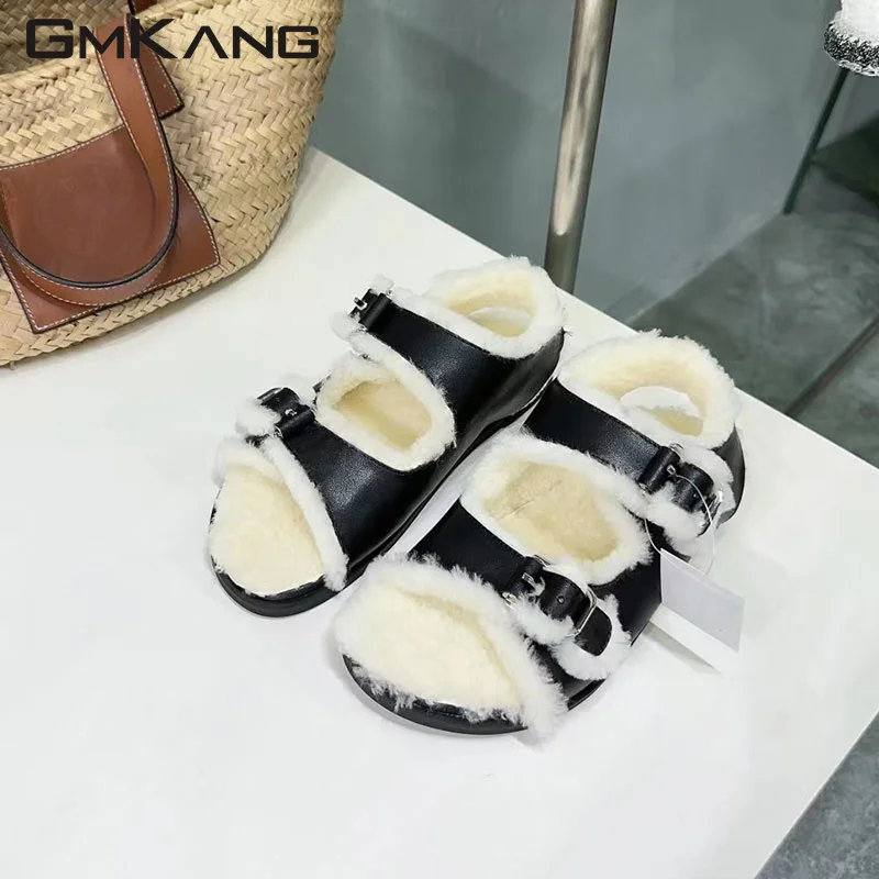 Teddy Wool Flat Shoes Designer Shoes 2023 Autumn Women's Buckle Open Toe Sweet Beauty Flat Shoes Genuine Leather Strap Sandals
Teddy Wool Flat Shoes Designer Shoes 2023 Autumn Women's Buckle Open Toe Sweet Beauty Flat Shoes Genuine Leather Strap Sandals