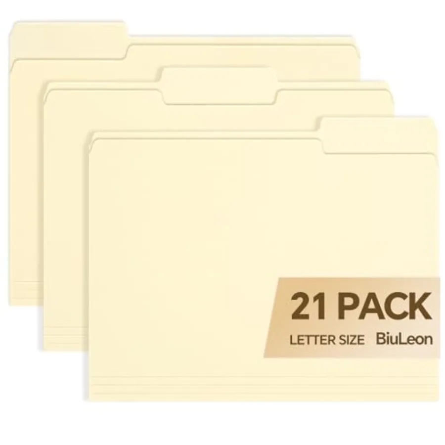 File Folders, Pack Manilla Folders 8.5x11, 1/3 Cut Tabs Manila File Folders Letter Size for Easy Labeling and Organization, Van
File Folders, Pack Manilla Folders 8.5x11, 1/3 Cut Tabs Manila File Folders Letter Size for Easy Labeling and Organization, Van