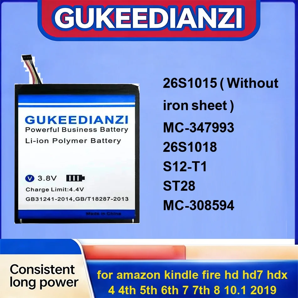 3700-7550mAh Tablet Battery MC-308594 ST28 26S1018 For Amazon Kindle Fire HD HD7 Hdx 4 4TH 5TH 6TH 7 7TH 8 10.1 2019
3700-7550mAh Tablet Battery MC-308594 ST28 26S1018 For Amazon Kindle Fire HD HD7 Hdx 4 4TH 5TH 6TH 7 7TH 8 10.1 2019
