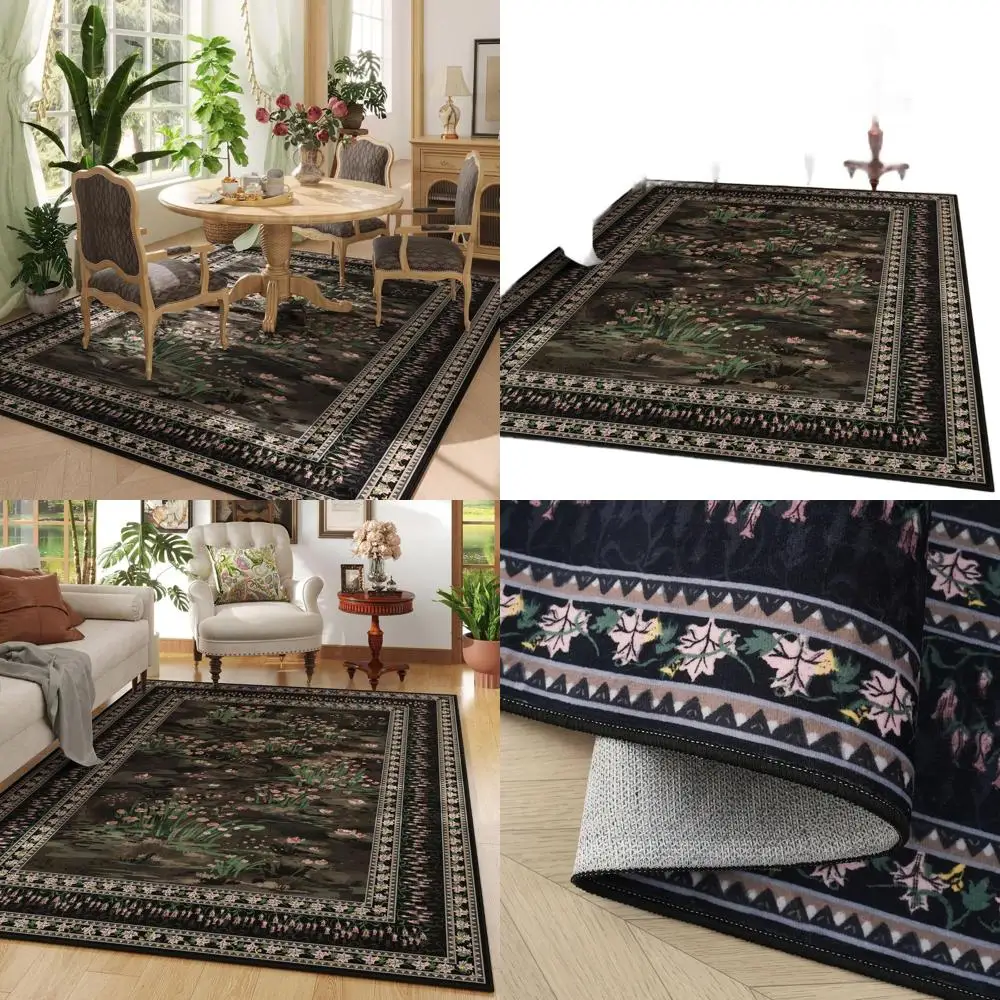 Винтажный коврик Impressionist 8x10, моющийся, нескользящий, с низким ворсом, идеально подходит для спальни, столовой, игровой комнаты, черный
Винтажный коврик Impressionist 8x10, моющийся, нескользящий, с низким ворсом, идеально подходит для спальни, столовой, игровой комнаты, черный