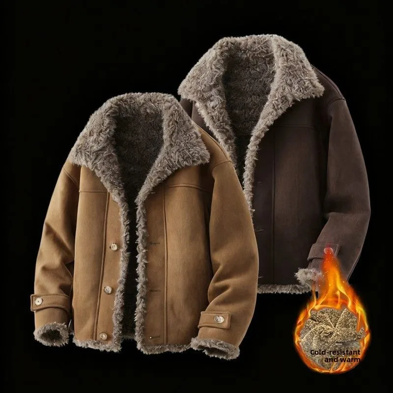 Men's Winter Thiened Fce Lined Suede Jaet Biker Sle ort Coat Warm Sli Polyester Fiber Inner Fur Coat for Youth
Men's Winter Thiened Fce Lined Suede Jaet Biker Sle ort Coat Warm Sli Polyester Fiber Inner Fur Coat for Youth