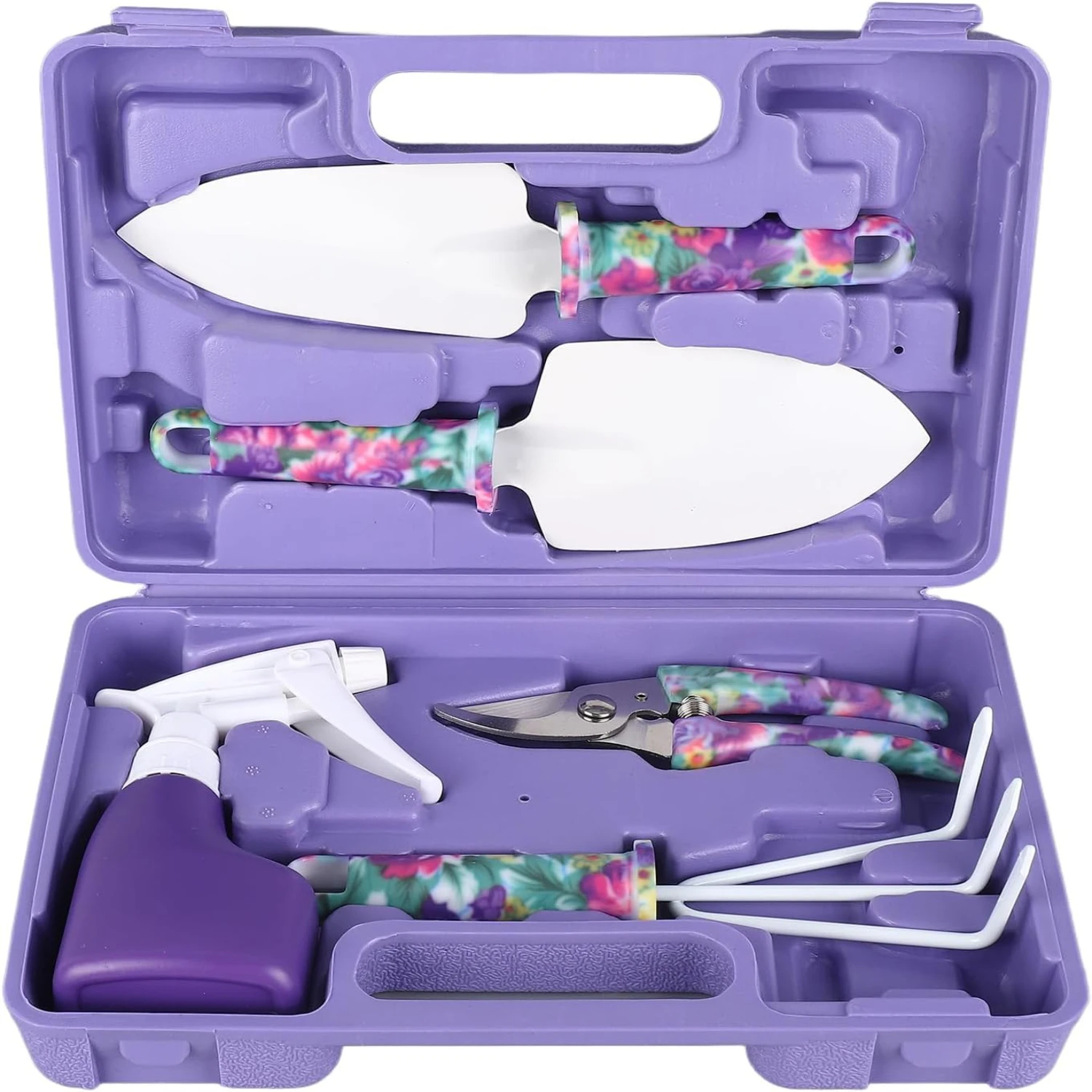 Purple Floral Print Premium Garden Tools Set - Ideal Gardening Gift for Women. Includes 5-Piece Durable Iron & Plastic Materials
Purple Floral Print Premium Garden Tools Set - Ideal Gardening Gift for Women. Includes 5-Piece Durable Iron & Plastic Materials