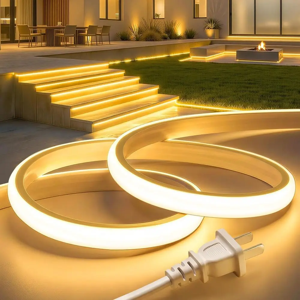 65.6ft Warm White Outdoor LED Rope Light, Waterproof Flexible Silicone, 3000K for Bedroom, Garden, Commercial Decor, CRI90+, 120
65.6ft Warm White Outdoor LED Rope Light, Waterproof Flexible Silicone, 3000K for Bedroom, Garden, Commercial Decor, CRI90+, 120