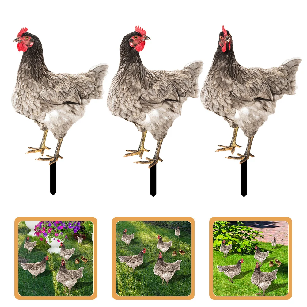 3Pcs Outdoor Acrylic Hen Stakes Realistic Garden Decoration Durable Yard Stake Garden Ornament Lawn Decor Yard Stake 
3Pcs Outdoor Acrylic Hen Stakes Realistic Garden Decoration Durable Yard Stake Garden Ornament Lawn Decor Yard Stake