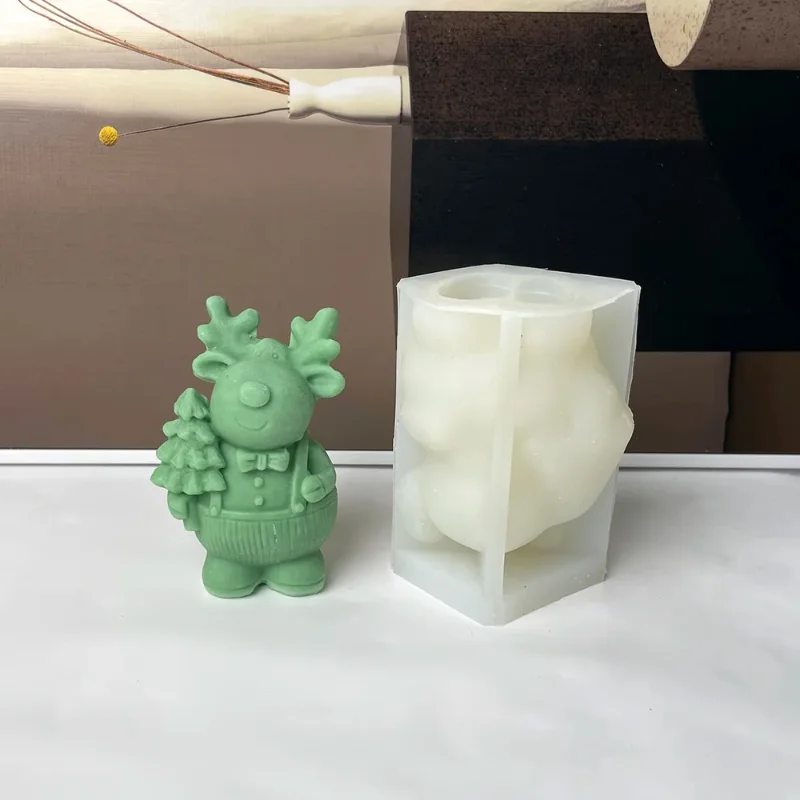 Small Reindeer with Christmas Tree Silicone Mold, DIY 3D Candle Molds
Small Reindeer with Christmas Tree Silicone Mold, DIY 3D Candle Molds