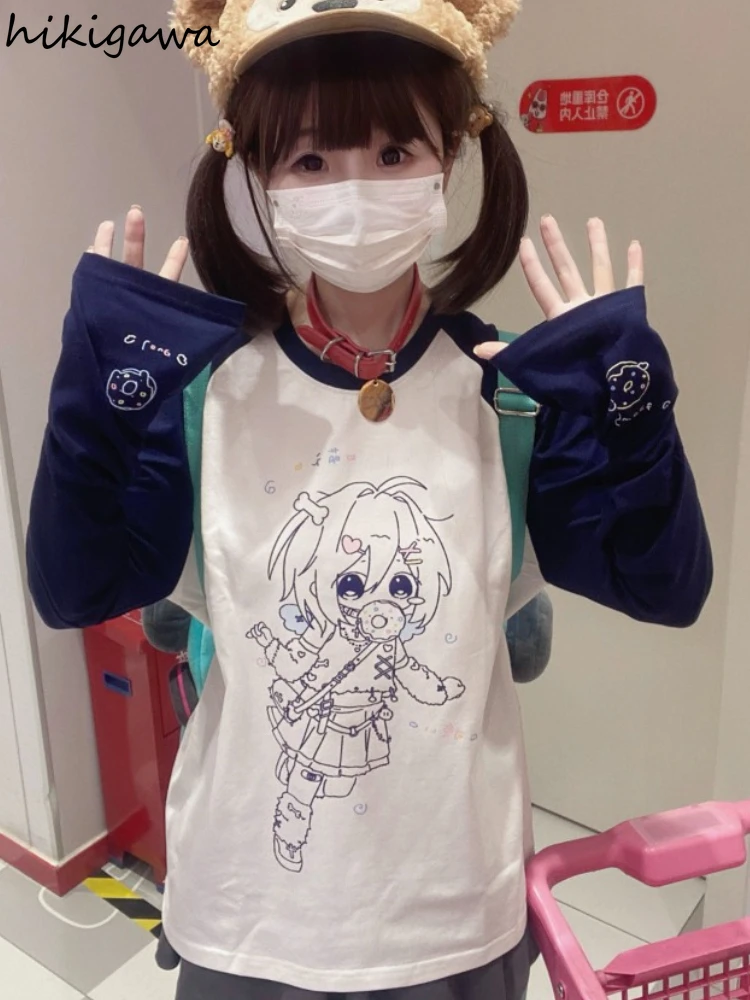 Women Clothing Japanese T Shirt Long Sleeve O-neck Camisetas Y2k Tops Contrast Color Anime Tees Casual Fashion Cute T-shirts
Women Clothing Japanese T Shirt Long Sleeve O-neck Camisetas Y2k Tops Contrast Color Anime Tees Casual Fashion Cute T-shirts