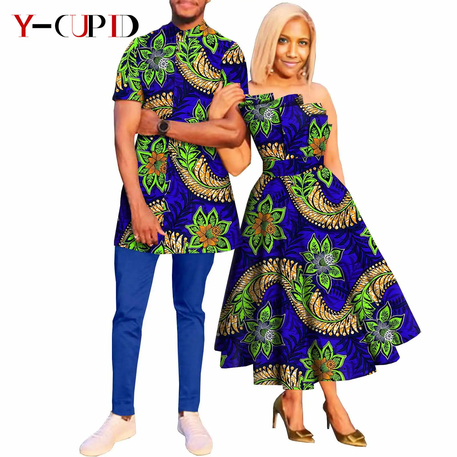 African Print Long Dresses for Women Matching Men Outfits Shirt Top and Pants Sets Bazin Riche Coulpes Clothes Party Y21C005
African Print Long Dresses for Women Matching Men Outfits Shirt Top and Pants Sets Bazin Riche Coulpes Clothes Party Y21C005