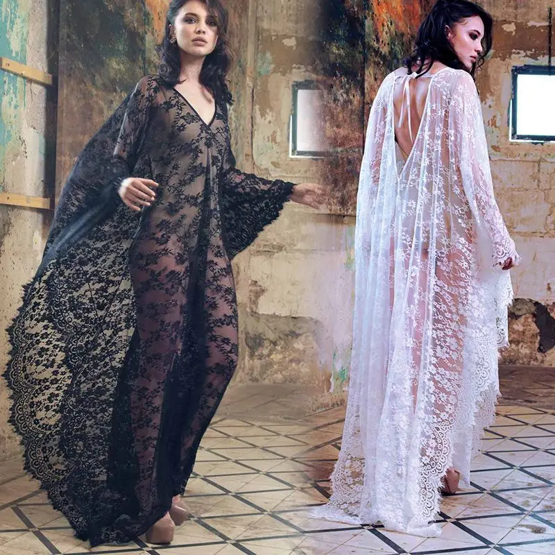 Sexy Lace Beach Bikini Cover Up Robe Pareo Beachwear Swimwear Women Dress Black White Swimsuit Hollow Out See-through Vacation
Sexy Lace Beach Bikini Cover Up Robe Pareo Beachwear Swimwear Women Dress Black White Swimsuit Hollow Out See-through Vacation