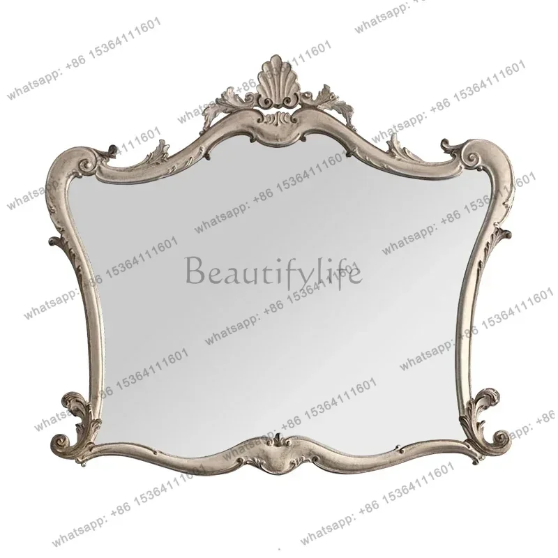 European classical carved wall hanging decorative mirror background wall entrance creative bathroom vanity mirror
European classical carved wall hanging decorative mirror background wall entrance creative bathroom vanity mirror
