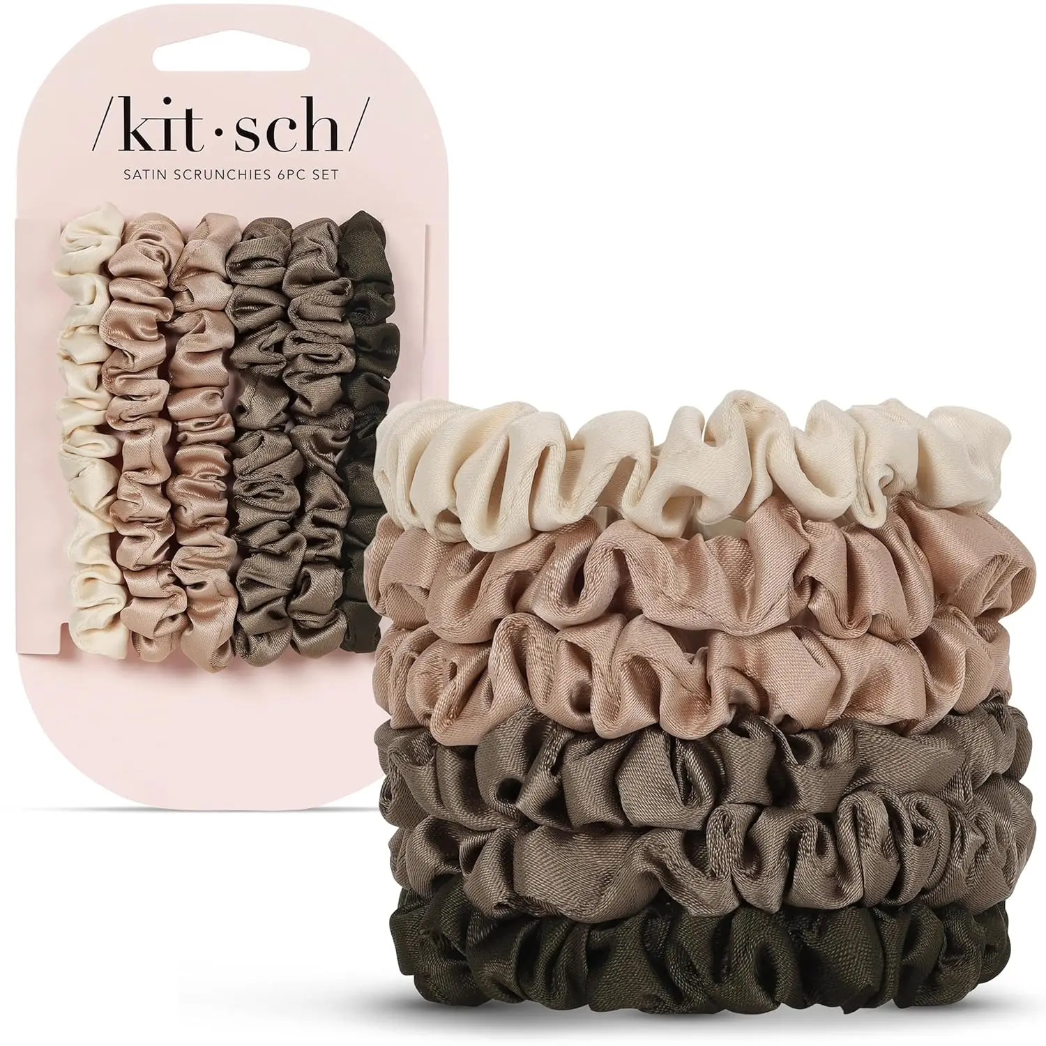 Eucalyptus Satin Scrunchies for Women - Soft, Crease-Free, Frizz-Free Hair Ties | 6-Pack Gentle on
Eucalyptus Satin Scrunchies for Women - Soft, Crease-Free, Frizz-Free Hair Ties | 6-Pack Gentle on