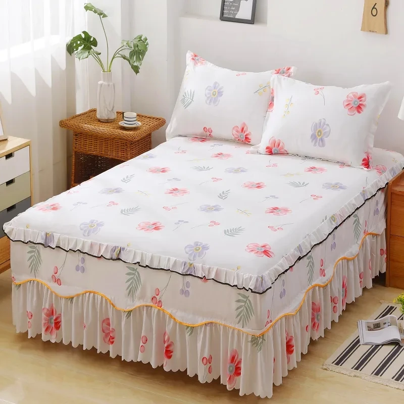 Ruffled Lace Decoration Bed Skirt Four Season Cartoon Flowers Pattern Skin-friendly Bed Skirt Princess Style Bedroom Bed Skirt
Ruffled Lace Decoration Bed Skirt Four Season Cartoon Flowers Pattern Skin-friendly Bed Skirt Princess Style Bedroom Bed Skirt