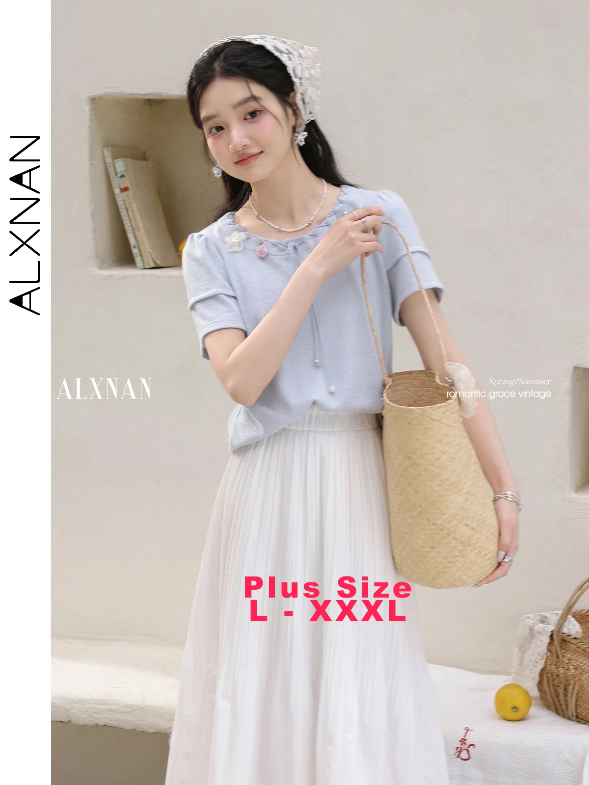 ALXNAN Plus Size T-shirt for Women Blue Elegant 3d Flower Design T-Shirt 2025 Summer Casual Loose-fit Short Sleeve Tops D10233
ALXNAN Plus Size T-shirt for Women Blue Elegant 3d Flower Design T-Shirt 2025 Summer Casual Loose-fit Short Sleeve Tops D10233