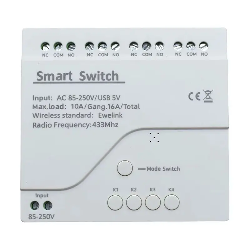[NEW A09R!】 4CH Wifi Switch Smart Remote Control Switch Inching Self-Locking RF433 4 Way Relay 4CH EWELINK WIFI Smart Switch Rel
[NEW A09R!】 4CH Wifi Switch Smart Remote Control Switch Inching Self-Locking RF433 4 Way Relay 4CH EWELINK WIFI Smart Switch Rel