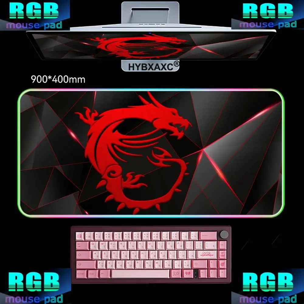 Gaming Mouse Pad Rgb Msi LOGO Gamer PC Laptop Mouse Keyboards Carpet USB Gaming Accessories Luminous Led Mouse Pad CSGO Desk Mat