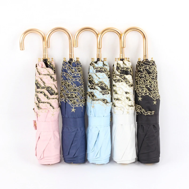 Super Light 3 Folding Handle Women's Umbrella Golden Curved Embroidered Rain Women Windproof Female Girl Parasol
Super Light 3 Folding Handle Women's Umbrella Golden Curved Embroidered Rain Women Windproof Female Girl Parasol