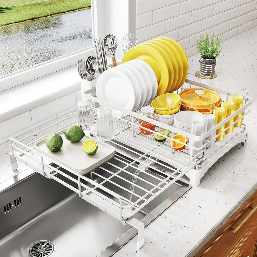 Dish Drying Rack - Extendable Dish Rack, Large Sink Drying Dish Drainer for Kitchen Counter, Stainless Steel Dish Strainer with
Dish Drying Rack - Extendable Dish Rack, Large Sink Drying Dish Drainer for Kitchen Counter, Stainless Steel Dish Strainer with