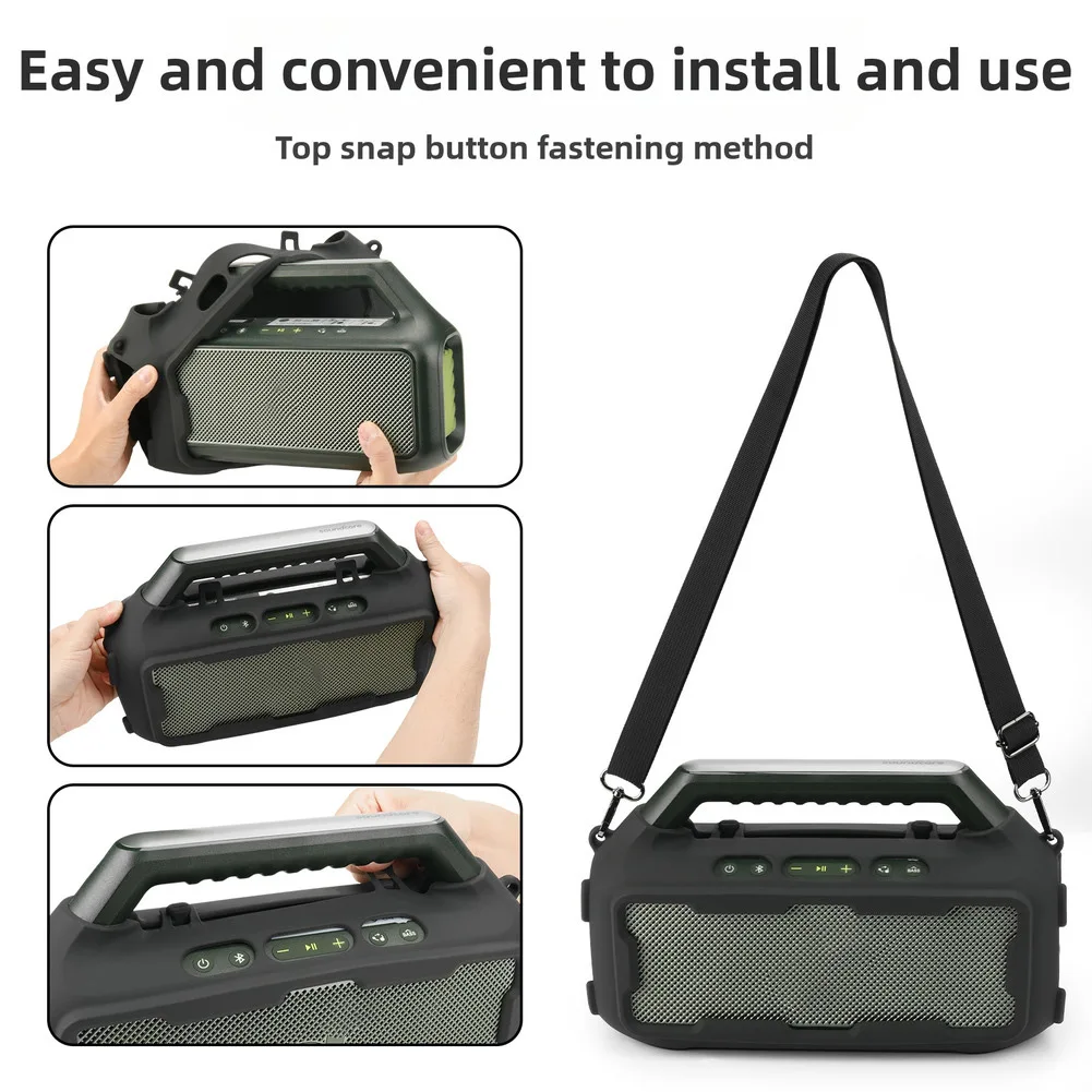 Silicone Cover For Soundcore Boom 2 Speaker Shockproof Protection With Shoulder Strap Black Convenient Portability
Silicone Cover For Soundcore Boom 2 Speaker Shockproof Protection With Shoulder Strap Black Convenient Portability