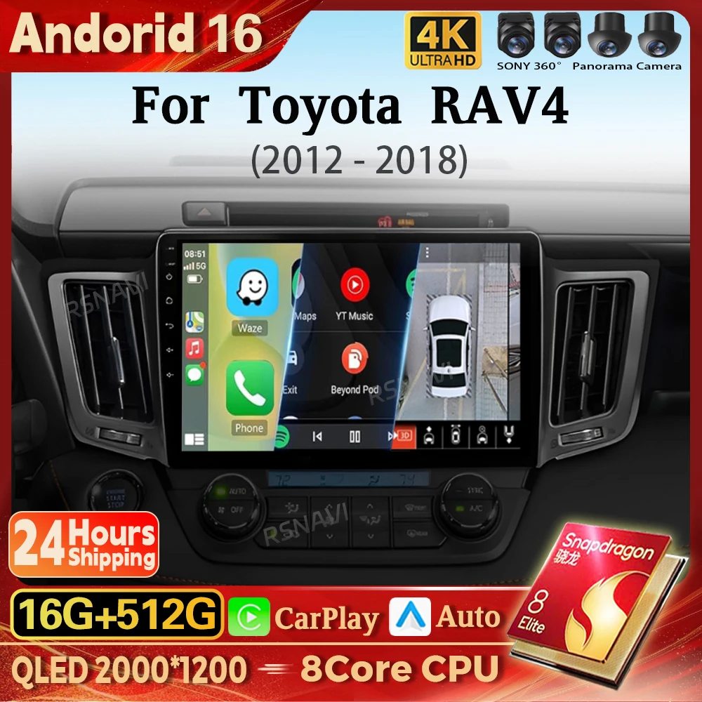 Android 16 Carplay Auto Car Radio Multimedia Player For Toyota RAV4 4 XA40 5 XA50 2012-2018 Autoradio GPS Stereo 2din 16G - 512G
Android 16 Carplay Auto Car Radio Multimedia Player For Toyota RAV4 4 XA40 5 XA50 2012-2018 Autoradio GPS Stereo 2din 16G - 512G
