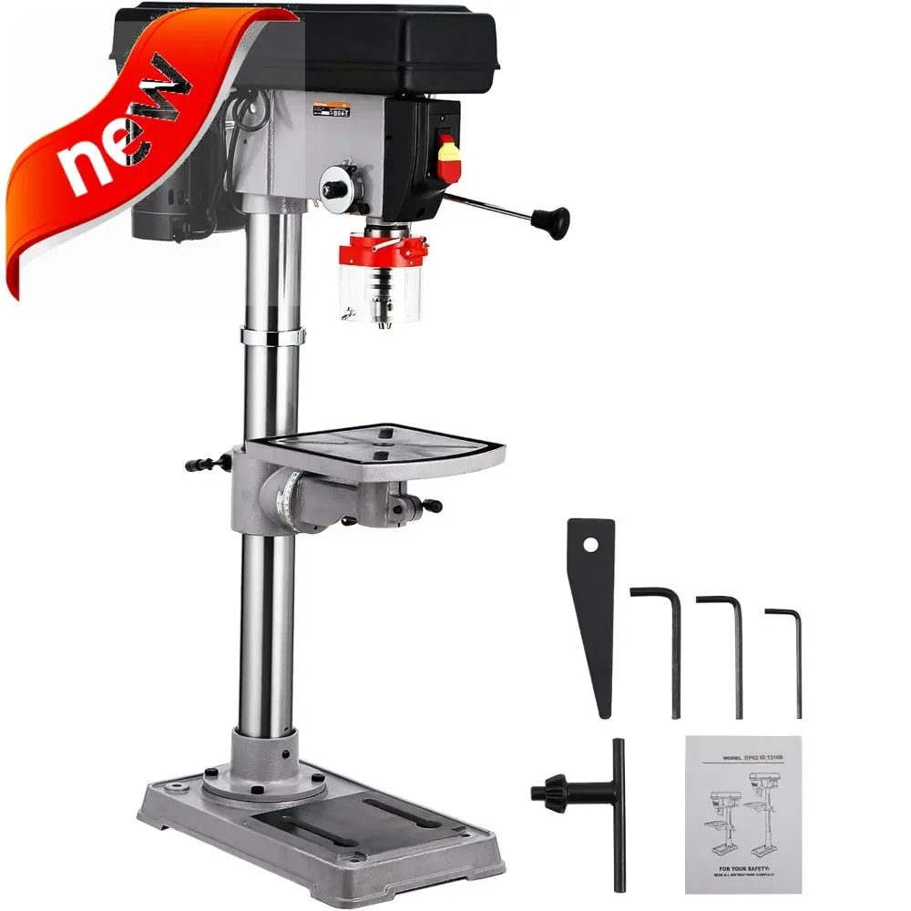 7.5 Amp 120V Variable Speed Cast Iron Benchtop Drill Press with 288-3084 RPM, 13-Inch Capacity and 0-45° Tilting Worktable
7.5 Amp 120V Variable Speed Cast Iron Benchtop Drill Press with 288-3084 RPM, 13-Inch Capacity and 0-45° Tilting Worktable
