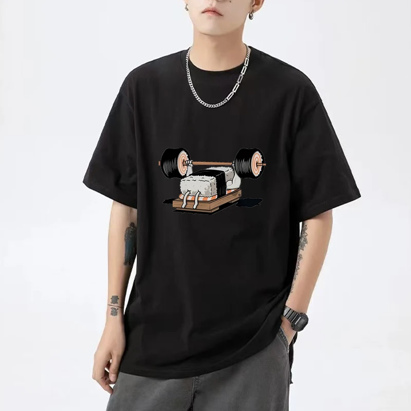 Sushi Gym printed short sleeve T-shirts Men Women Summer Harajuku O-Neck Cotton T shirt Casual vintage Oversized Tops Unisex
Sushi Gym printed short sleeve T-shirts Men Women Summer Harajuku O-Neck Cotton T shirt Casual vintage Oversized Tops Unisex