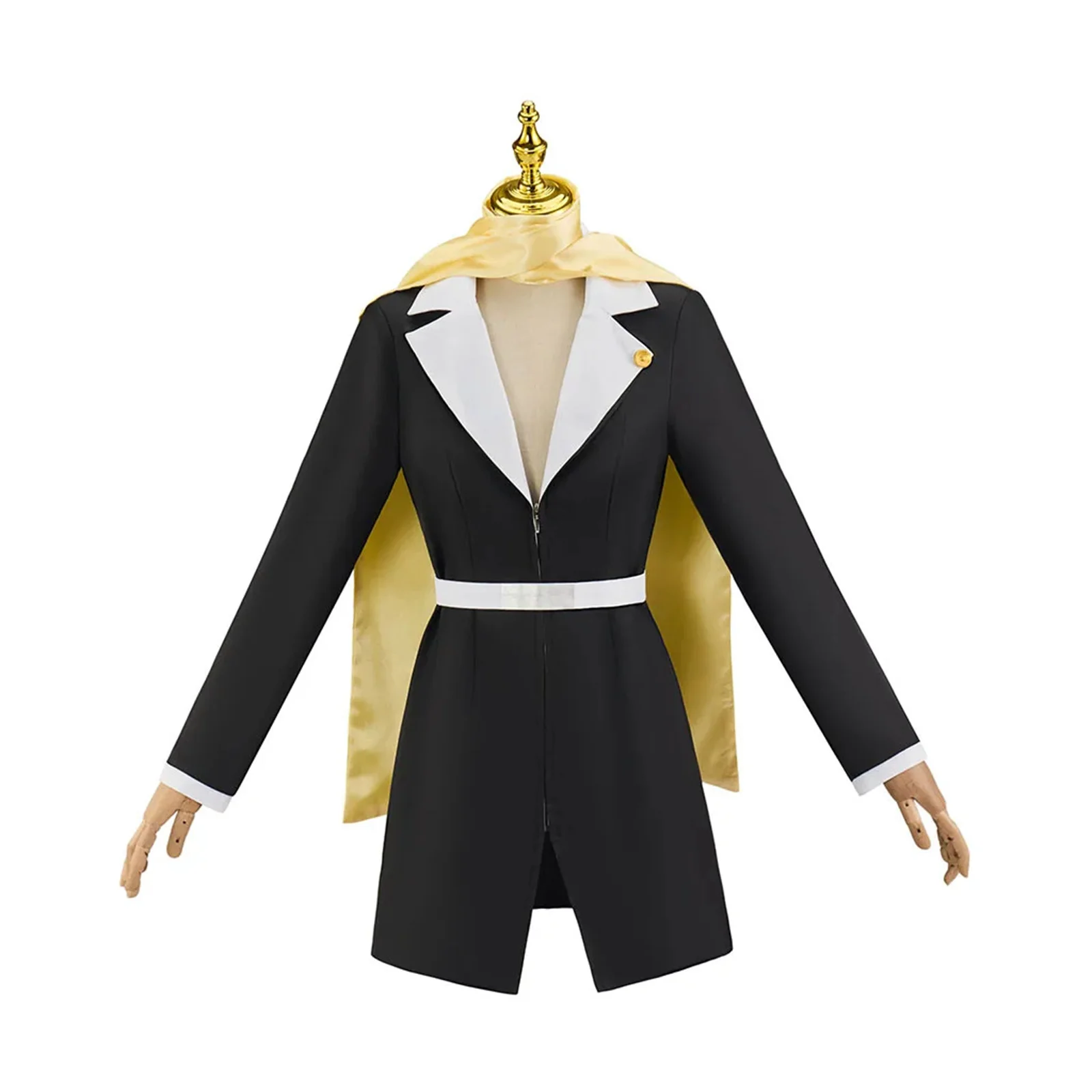 Lawyer Mia Fey Cosplay Costume Black V-neck Dress with Yellow Scarf Women Suit Set for Halloween Carnival Party
Lawyer Mia Fey Cosplay Costume Black V-neck Dress with Yellow Scarf Women Suit Set for Halloween Carnival Party