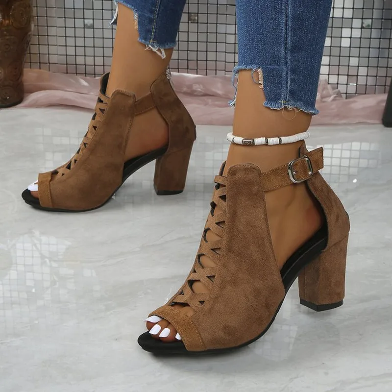 Женские босоножки Fishmouth на высоком толстом каблуке с закрытым носком, на молнии сзади, новые летние, большие размеры, Sandalias De Mujer
Женские босоножки Fishmouth на высоком толстом каблуке с закрытым носком, на молнии сзади, новые летние, большие размеры, Sandalias De Mujer