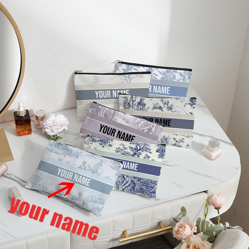Customized French Toile De Jouy Village Country Pattern Makeup Cosmetic Bag Personalized Wedding Purse Bridesmaid Gifts Pouch
Customized French Toile De Jouy Village Country Pattern Makeup Cosmetic Bag Personalized Wedding Purse Bridesmaid Gifts Pouch