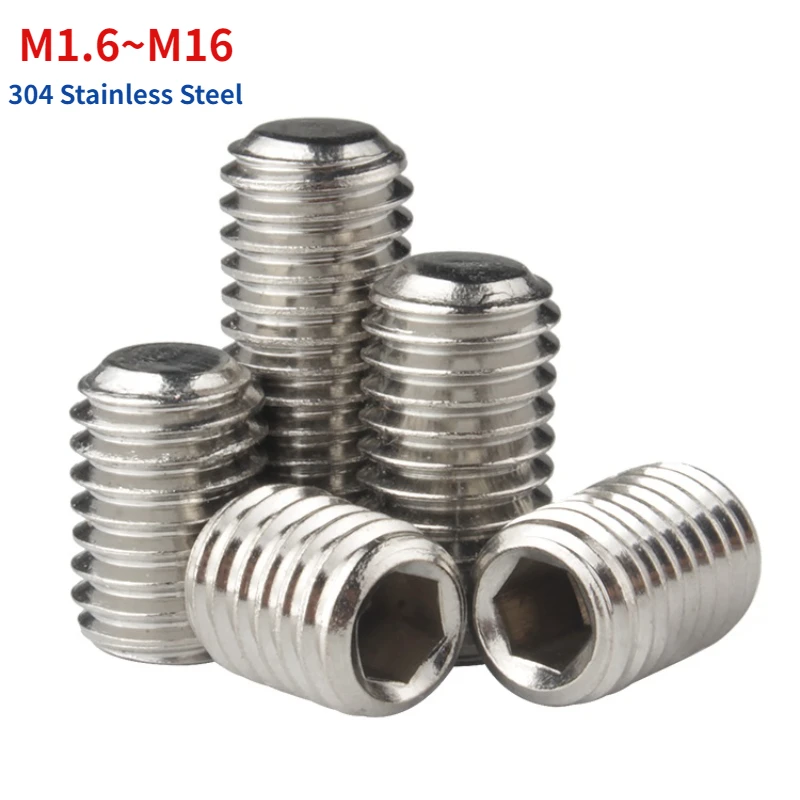 M1.6 M2 M2.5 M3 M4 M5 M6 M8 ~ M16 DIN913 304 Stainless Steel Allen Head Hex Hexagon Socket Flat Point End Grub Bolt Set Screw
M1.6 M2 M2.5 M3 M4 M5 M6 M8 ~ M16 DIN913 304 Stainless Steel Allen Head Hex Hexagon Socket Flat Point End Grub Bolt Set Screw