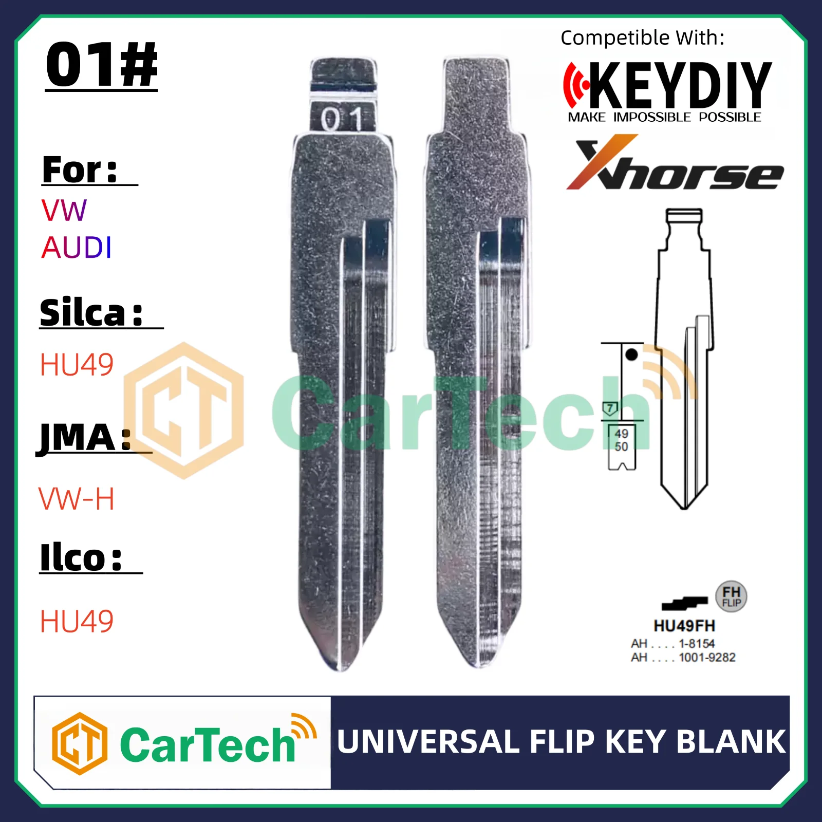 01# HU49 Uncut Flip Blank Key Blade for KEYDIY KD XHORSE VVDI Universal Remote for Audi VW Volkswagen Seat Porsche Jetta Santana
01# HU49 Uncut Flip Blank Key Blade for KEYDIY KD XHORSE VVDI Universal Remote for Audi VW Volkswagen Seat Porsche Jetta Santana
