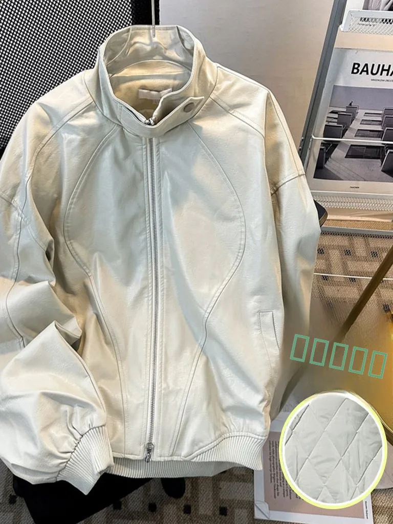 Men's ort Thiened Cotton Jaet Stand Collar Deconstructed Design Autumn Winter Warmth High-End Feeling Leather Coat
Men's ort Thiened Cotton Jaet Stand Collar Deconstructed Design Autumn Winter Warmth High-End Feeling Leather Coat