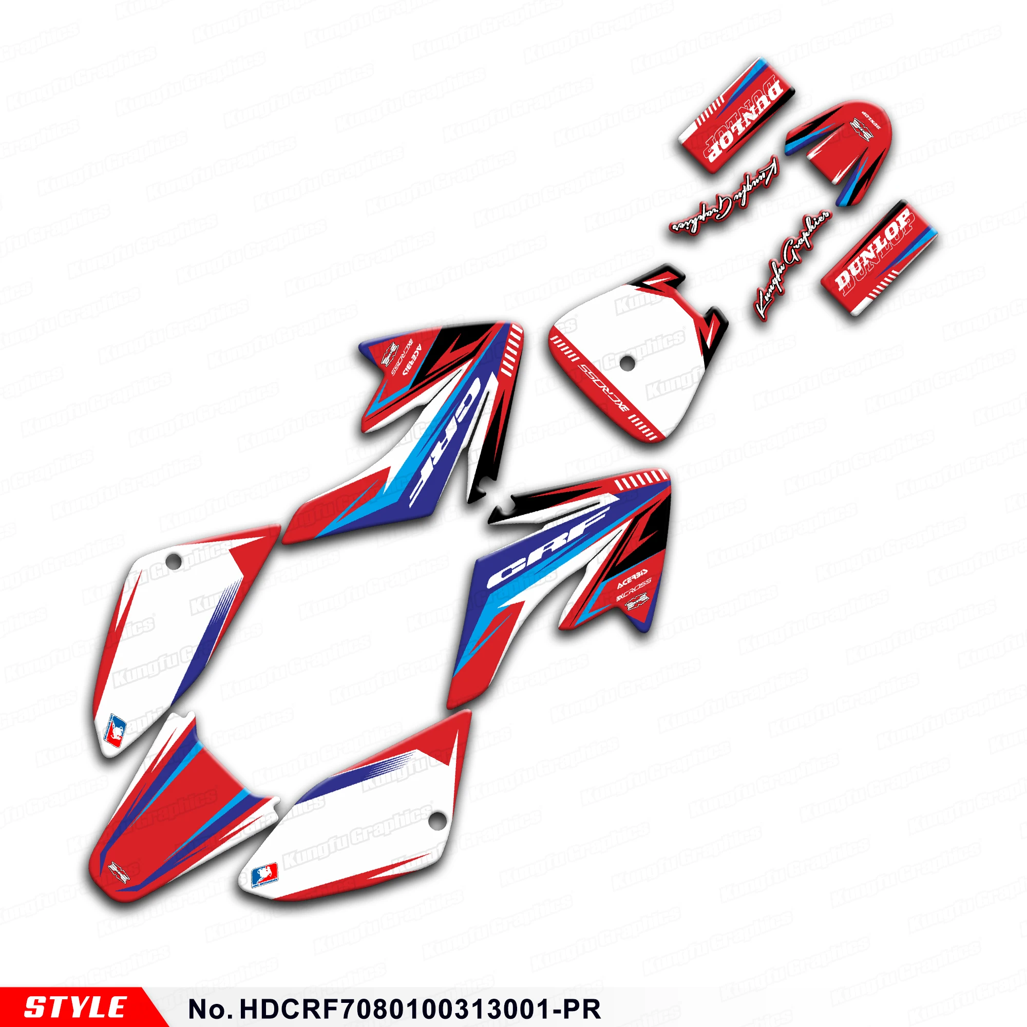 Motorcycle Graphics Racing Sticker for Honda CRF 70 2003-2013 & CRF 80 100 2004-2010, HDCRF7080100313001-PR
Motorcycle Graphics Racing Sticker for Honda CRF 70 2003-2013 & CRF 80 100 2004-2010, HDCRF7080100313001-PR