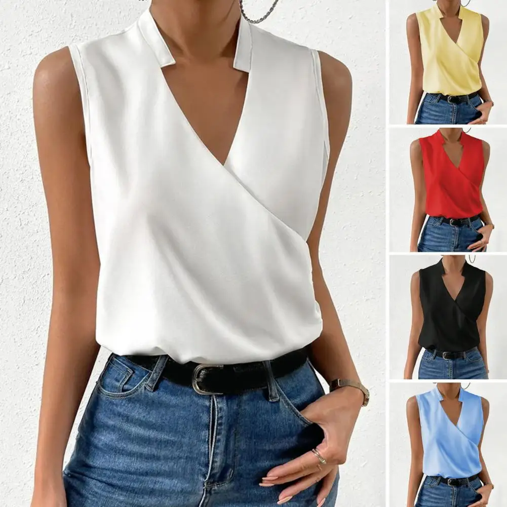 Fashion V-neck Pullover Vest Sleeveless Women Tops And Blouses Chiffon Summer Casual Tank Top Office Vintage Femme Shirt Blouse
Fashion V-neck Pullover Vest Sleeveless Women Tops And Blouses Chiffon Summer Casual Tank Top Office Vintage Femme Shirt Blouse